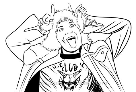 stranger things eddie coloring pages