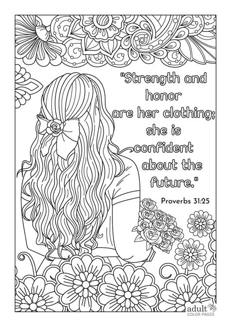 strong woman bible coloring pages for adults