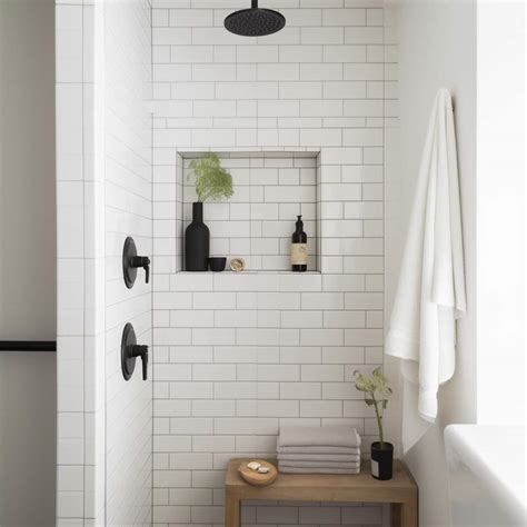 subway tile niche