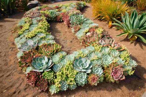 succulents in flower beds