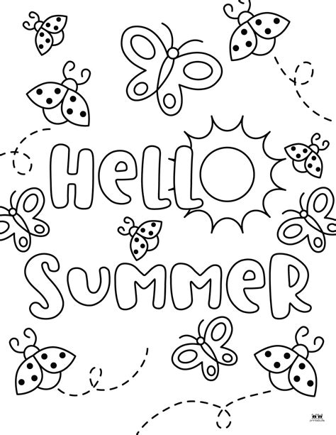 summer color pages free printable