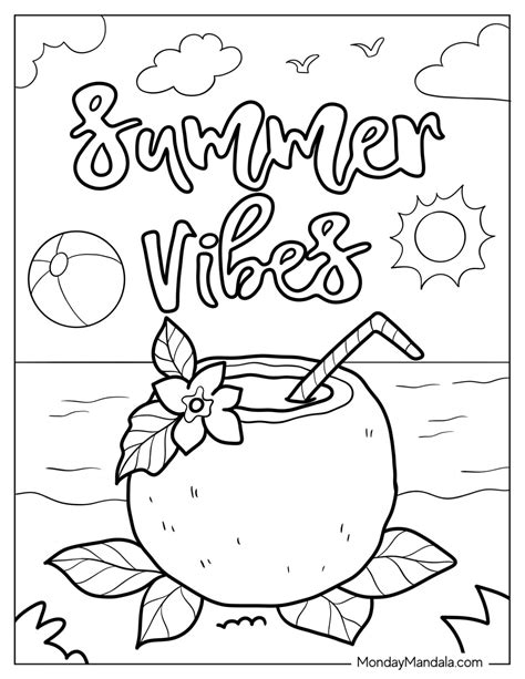 summer coloring page pdf