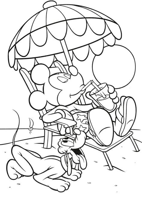 summer disney coloring pages