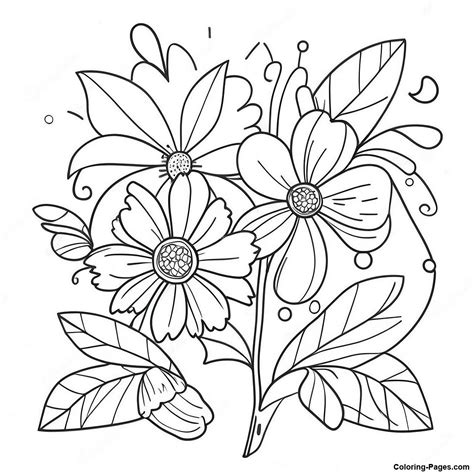 summer flowers coloring pages