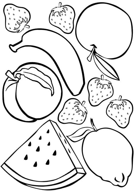 summer fruit coloring pages