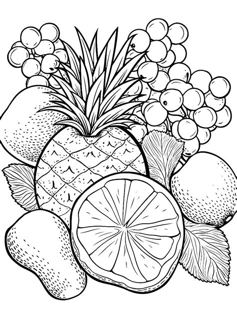 summer fruit coloring pages