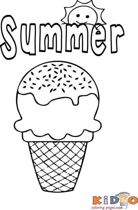 summer ice cream coloring pages