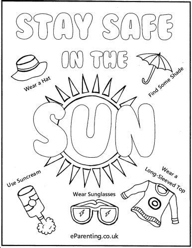 summer safety coloring pages