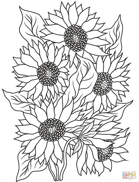 sunflower coloring page printable