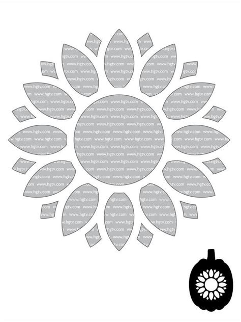 sunflower pumpkin stencil