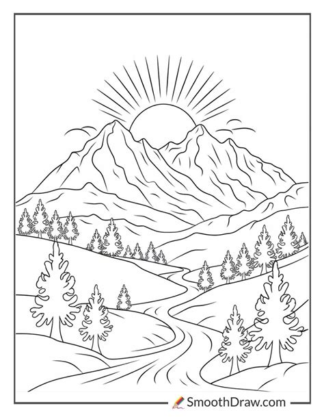 sunset coloring page pdf