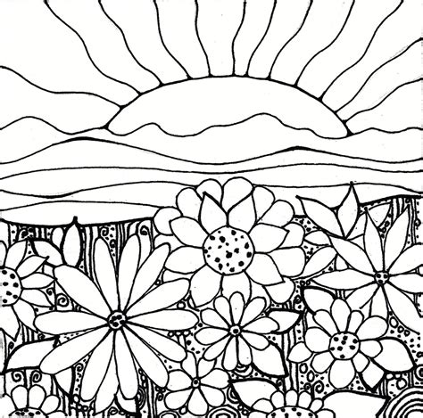 sunset coloring pages for adults