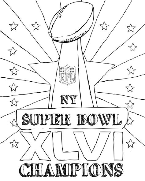 super bowl football coloring pages