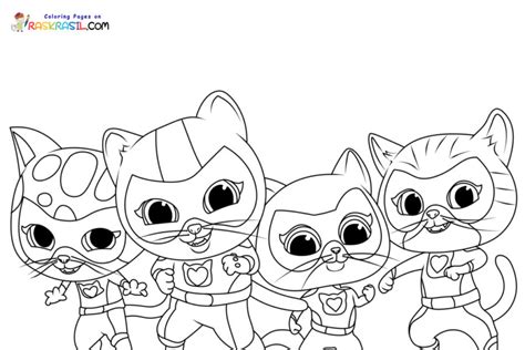 super kitties coloring pages