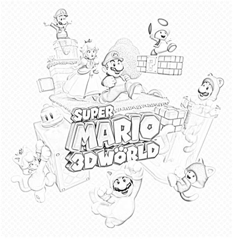 super mario 3d world coloring pages