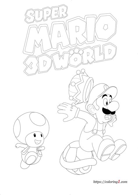super mario 3d world colouring pages