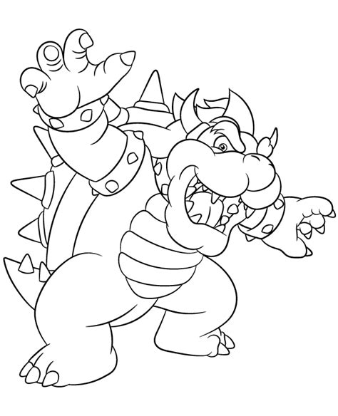 super mario bros bowser coloring pages