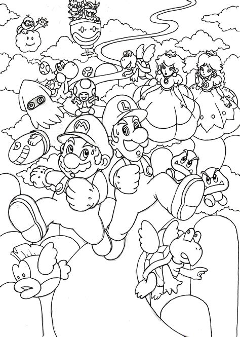 super mario deluxe coloring pages