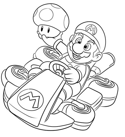 super mario kart coloring pages
