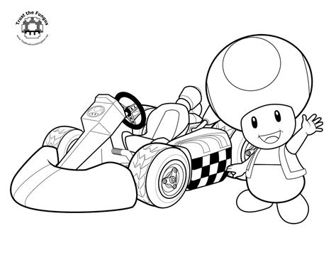 super mario kart colouring pages