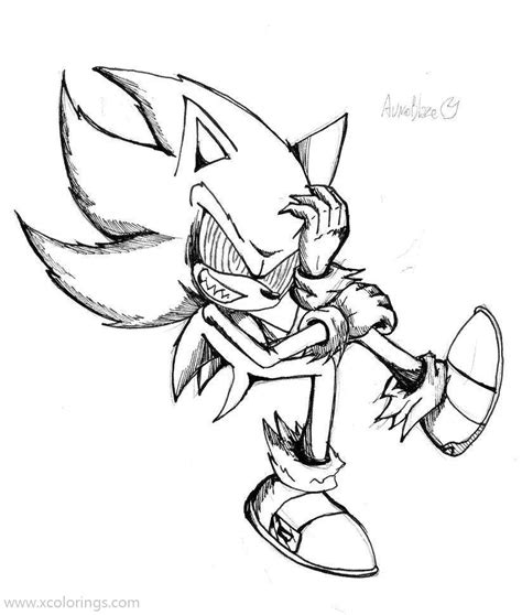 super sonic exe coloring pages