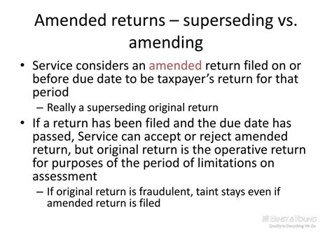 superseding return vs amended return