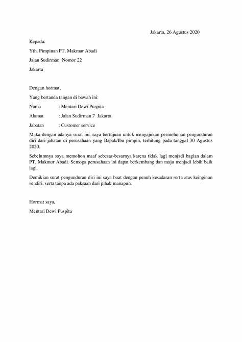 Surat Resign