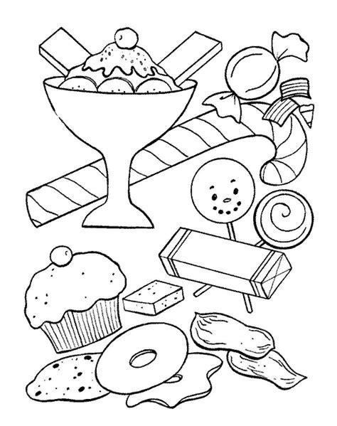 sweets colouring pages