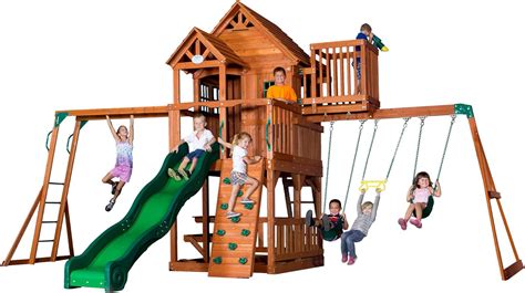 swing set with fort
