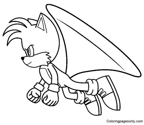 tails flying coloring pages