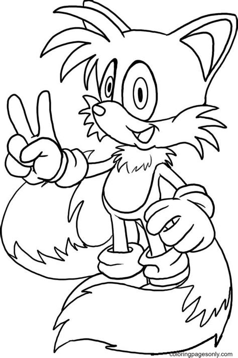 tails the fox coloring pages