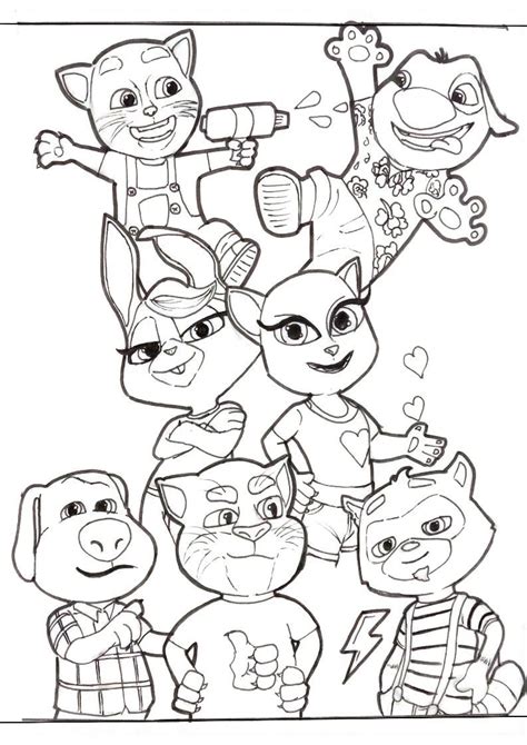 talking tom and friends coloring pages