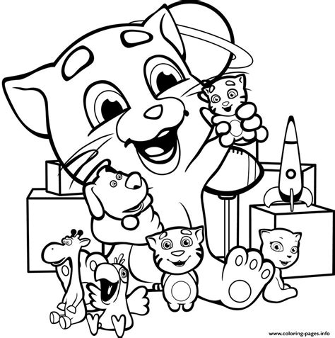 talking tom coloring pages printable