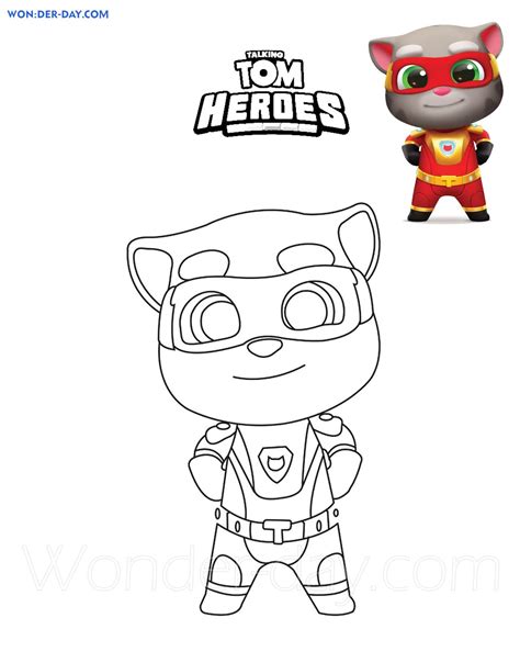 talking tom superhero coloring pages