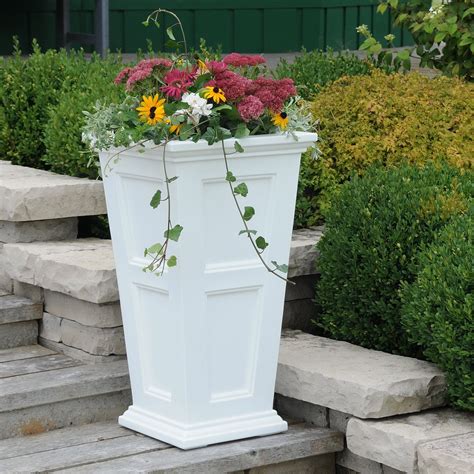 tall plastic planters for outside