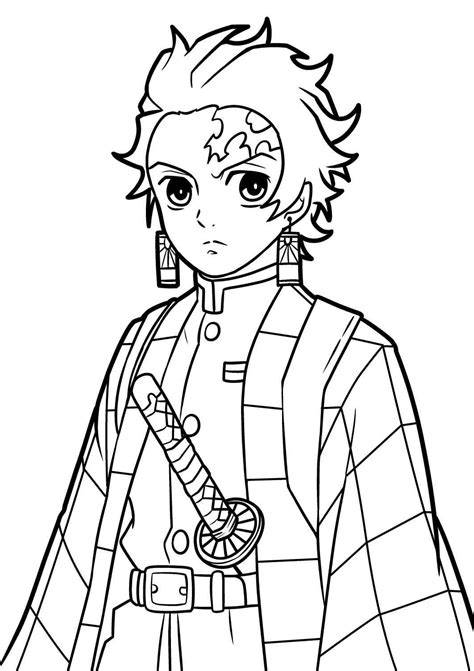 tanjiro coloring page