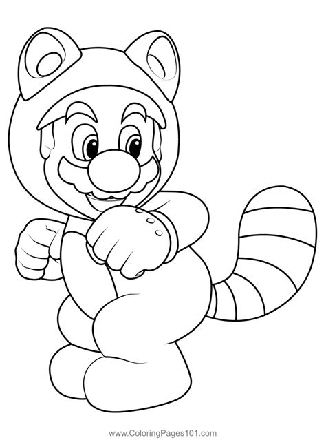 tanooki mario coloring pages