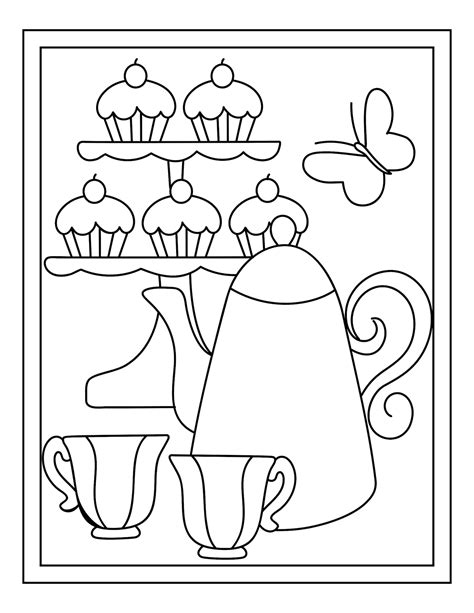 tea party coloring sheets