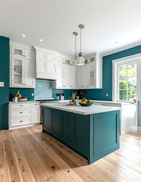 teal kitchen walls