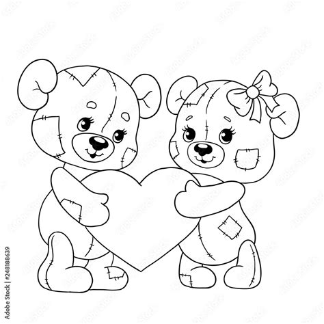 teddy bear with heart coloring pages