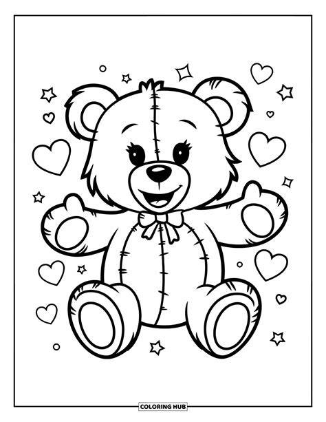 teddy colouring pages