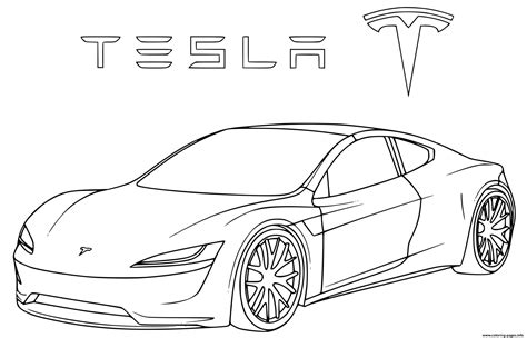 tesla roadster coloring pages