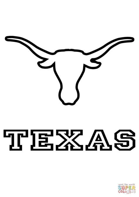 texas longhorns coloring pages