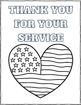 thank you for your service coloring pages