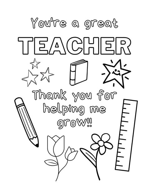 thank you teacher printable coloring pages