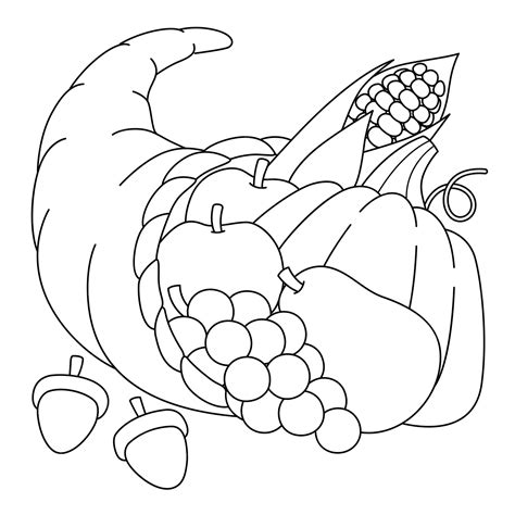 thanksgiving coloring pages cornucopia