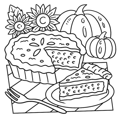 thanksgiving pie coloring pages