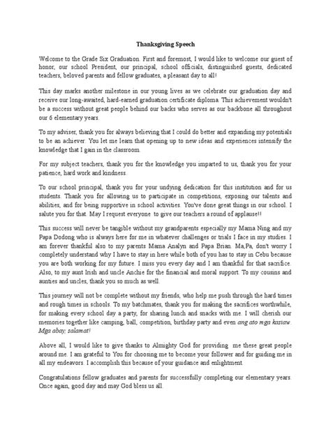 thanksgiving speech for students