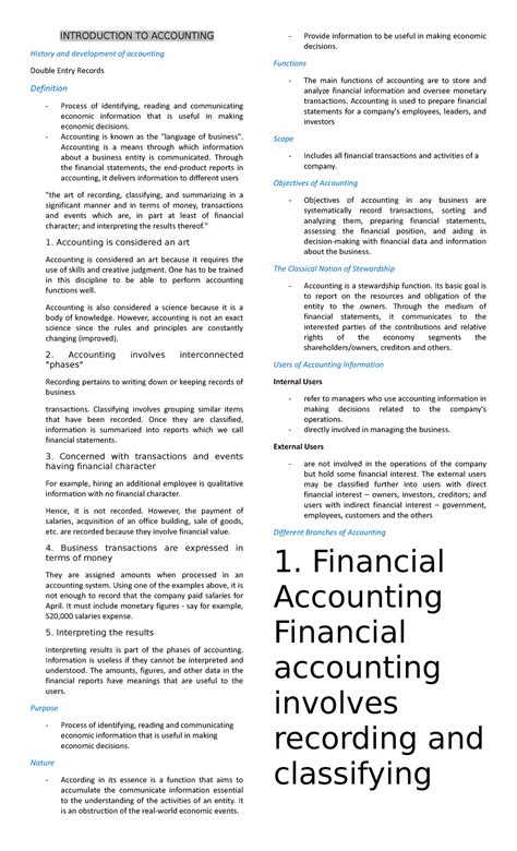 the history and development of accounting assignment