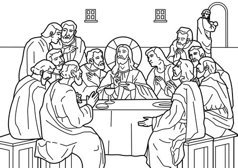 the last supper coloring pages